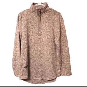 Simply Southern 1/4 Snap Pullover Gray Heather Long Sleeve Cozy Sweater Shirt XL